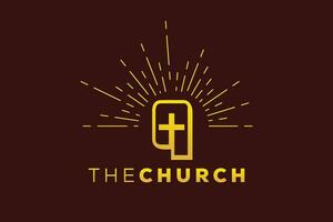 branché et professionnel lettre q église signe Christian et paisible vecteur logo