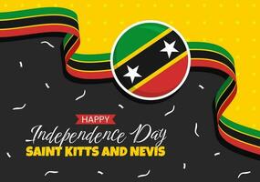 content indépendance journée Saint kitts et nevis vecteur illustration avec pays drapeau Contexte dans plat dessin animé main tiré atterrissage page modèles