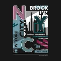 Brooklyn typographie vecteur, graphique conception, mode illustration, pour décontractée style impression t chemise vecteur