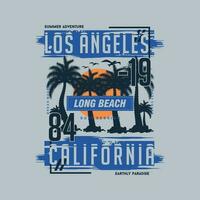 longue plage Californie abstrait graphique, typographie vecteur, t chemise conception illustration, bien pour prêt imprimer, et autre utilisation vecteur