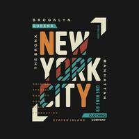 Nouveau york ville texte cadre, graphique mode style, t chemise conception, typographie vecteur, illustration vecteur