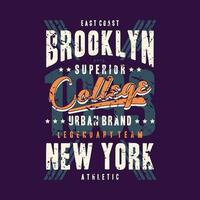 Brooklyn Université sportif graphique mode style, t chemise conception, typographie vecteur, illustration vecteur