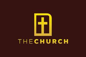 branché et professionnel lettre n église signe Christian et paisible vecteur logo