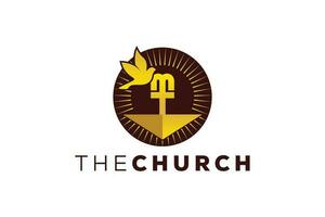 branché et professionnel lettre m église signe Christian et paisible vecteur logo
