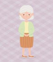 personnes âgées, grand-mère de femme âgée, personnage de dessin animé de personne mûre vecteur