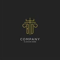 bd initiale avec monoline pilier logo style, luxe monogramme logo conception pour légal raffermir vecteur