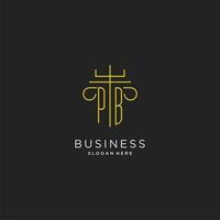 pb initiale avec monoline pilier logo style, luxe monogramme logo conception pour légal raffermir vecteur