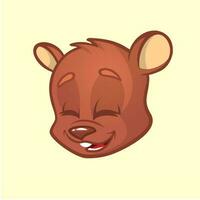 dessin animé ours diriger. vecteur illustration de marron souriant ours. ours icône