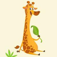 dessin animé girafe vecteur illustration