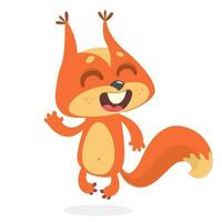 mignonne dessin animé sauter écureuil dans espiègle ambiance. vecteur illustration isolé