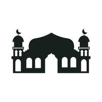 mosquée silhouette pour ramadhan Karim. mosquée ou mosquée. monochrome Icônes sur blanc Contexte. musulman culte endroit symbole. vecteur