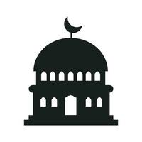 mosquée silhouette pour ramadhan Karim. mosquée ou mosquée. monochrome Icônes sur blanc Contexte. musulman culte endroit symbole. vecteur