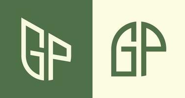 Créatif Facile initiale des lettres gp logo dessins empaqueter. vecteur