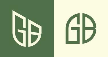 Créatif Facile initiale des lettres gb logo dessins empaqueter. vecteur