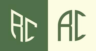 Créatif Facile initiale des lettres rc logo dessins empaqueter. vecteur