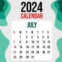 calendrier 2024 coloré modèle conception vecteur