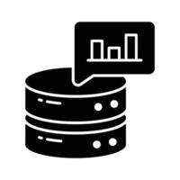 bar graphique avec base de données montrant concept vecteur de base de données analyse, prime icône
