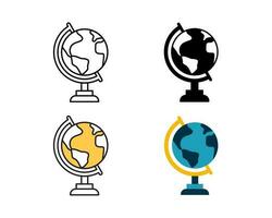 globe icône conception vecteur conception dans 4 style doubler, glyphe, bichromie, et plat.
