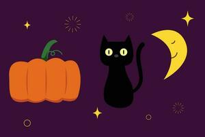 Halloween clips art dessin animé avec graphique élément pour illustration, affiche, festival, bannière vecteur