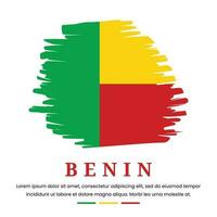 vecteur graphique de drapeau Bénin sur blanc Contexte. grunge brosse coups tiré par main. indépendance journée