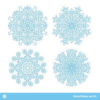 Symboles de vecteur de flocon de neige, jeu d'icônes de Noël neige