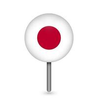 pointeur de carte avec contry japon. drapeau du japon. illustration vectorielle. vecteur