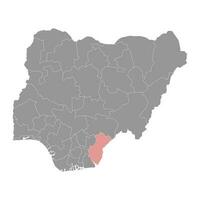 traverser rivière Etat carte, administratif division de le pays de Nigeria. vecteur illustration.