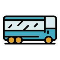 Voyage autobus icône vecteur plat
