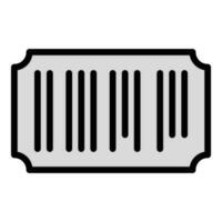 billet code à barre icône vecteur plat