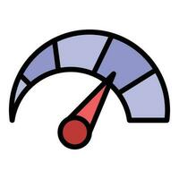 compteur de vitesse icône vecteur plat