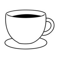 café Coupe. soucoupe et tasse de café icône vecteur