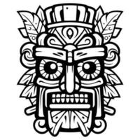 illustration tiki statue dans monochrome style, tiki tropical la nature été. vecteur