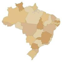 Brésil carte avec administratif Régions. Latin carte. brésilien carte. vecteur