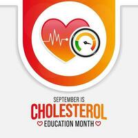 nationale cholestérol éducation mois est observé chaque année pendant septembre, à élever conscience à propos cardiovasculaire maladie, cholestérol, et accident vasculaire cérébral. vecteur illustration