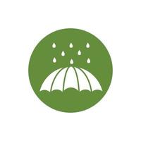 parapluie avec icône de style de bloc de gouttes de pluie vecteur