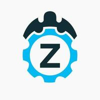 construction logo lettre z concept avec équipement icône. ingénierie architecte réparation logotype vecteur