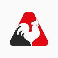 lettre une la volaille logo avec poule symbole. poulet logo, coq soupir vecteur modèle