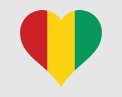 Guinée cœur drapeau. guinéen l'amour forme pays nation nationale drapeau. république de Guinée bannière icône signe symbole. eps vecteur illustration.