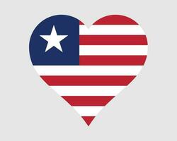 Libéria cœur drapeau. libérien l'amour forme pays nation nationale drapeau. république de Libéria bannière icône signe symbole. eps vecteur illustration.