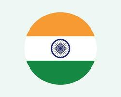 Inde rond pays drapeau. Indien cercle nationale drapeau. république de Inde circulaire forme bouton bannière. eps vecteur illustration.