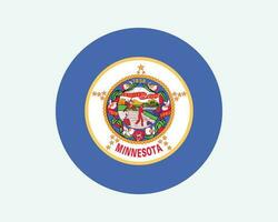 Minnesota Etats-Unis rond Etat drapeau. mn, nous cercle drapeau. Etat de Minnesota, uni États de Amérique circulaire forme bouton bannière. eps vecteur illustration.