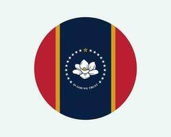 Mississippi Etats-Unis rond Etat drapeau. SP, nous cercle drapeau. Etat de Mississippi, uni États de Amérique circulaire forme bouton bannière. eps vecteur illustration.