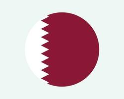 Qatar rond pays drapeau. qatari cercle nationale drapeau. Etat de Qatar circulaire forme bouton bannière. eps vecteur illustration.