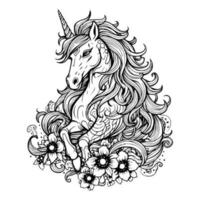 coloriage de licorne pour les enfants vecteur