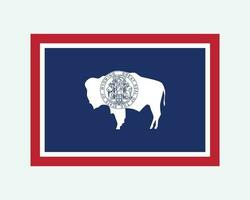 Wyoming Etats-Unis Etat drapeau. drapeau de Wyoming, Etats-Unis isolé sur blanc Contexte. uni États, Amérique, Américain, uni États de Amérique, nous État. vecteur illustration.