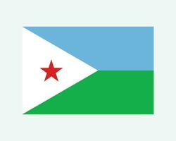 nationale drapeau de Djibouti. djiboutien pays drapeau. république de djibouti détaillé bannière. eps vecteur illustration Couper déposer.