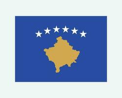 nationale drapeau de kosovo. kosovar kosovar pays drapeau. république de kosovo détaillé bannière. eps vecteur illustration Couper déposer.