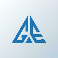 conception créative du logo de la lettre ge. conception unique. vecteur