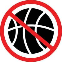 non basketball interdiction sport icône vecteur