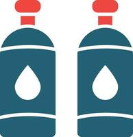 l'eau bouteilles glyphe deux Couleur icône pour personnel et commercial utiliser. vecteur